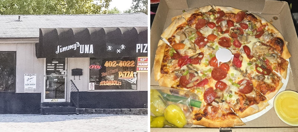 Jimmy's UNA Pizza Menu